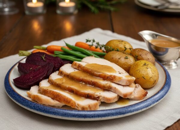 Запеченная индейка под горчично-медовой глазурью