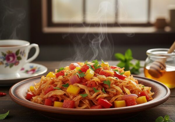 Тушёная капуста с имбирём