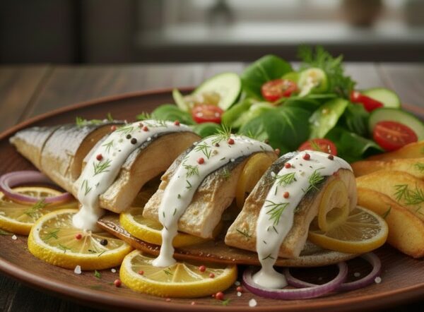 Скумбрия запечённая со сметаной