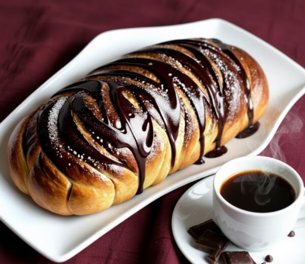 Козунак с темным шоколадом и лимонадом