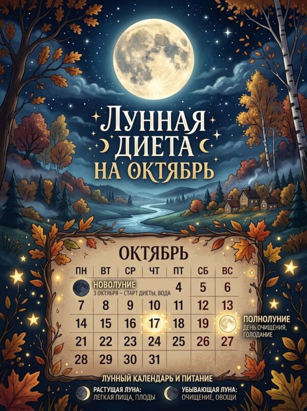 Лунная диета на октябрь