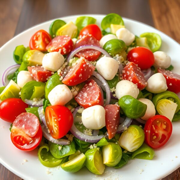 Салат с брюссельской капустой и моцареллой