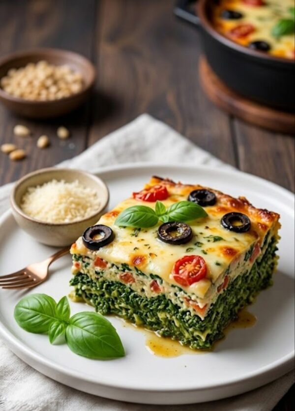 Постная мусака со шпинатом