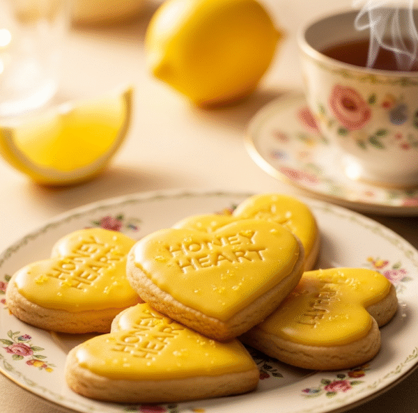 Печенье «Медовые Сердечки» с лимонной глазурью