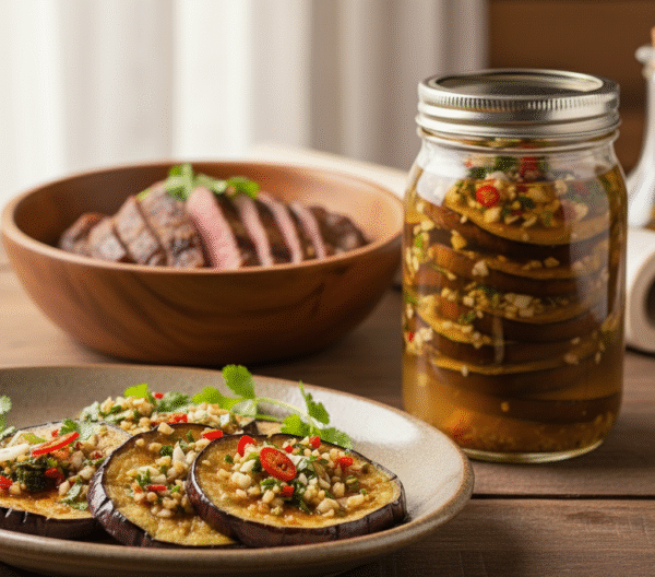 Быстрые баклажаны с чесноком