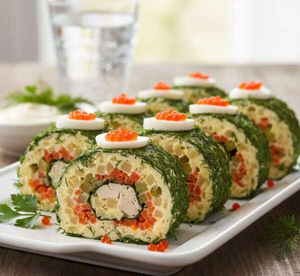 Закусочный рулет «Оливье»