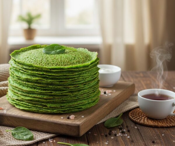 Шпинатные блины «Изумрудный завтрак»