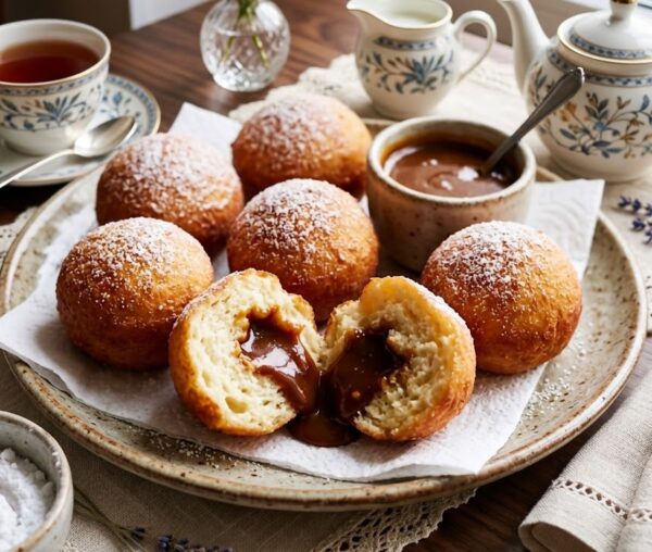 Творожные пышки со сгущенкой