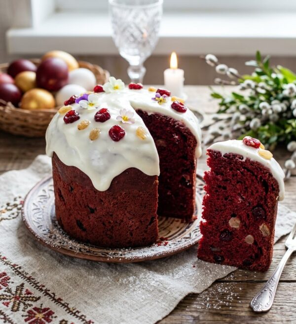 Пасхальный кулич «Красный бархат»